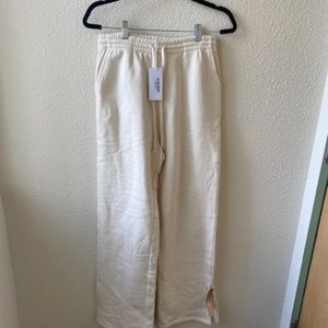 Reformation split hem sweatpants in Almond/TAGS ON NEVER WORN